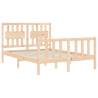 Double Solid Wood Bed Frame with Headboard - HipoMarket