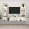 Wall-mounted TV Cabinets 4 pcs White and Sonoma Oak Engineered Wood Colour white and sonoma oak Quantity in Package 4 