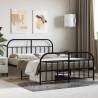 Metal Bed Frame with Headboard and Footboard Black 135x190 cm Double Colour black Size 135 x 190 cm Model with headboard & footboard 