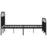 Elegant Black Metal Bed Frame with Headboard 135x190 cm