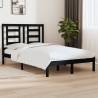 Black Solid Wood Bed Frame 120x190 cm - Modern Design