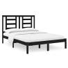 Black Solid Wood Bed Frame 120x190 cm - Modern Design