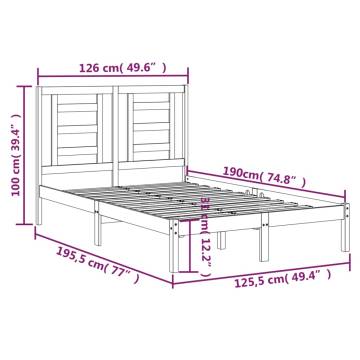 Black Solid Wood Bed Frame 120x190 cm - Modern Design