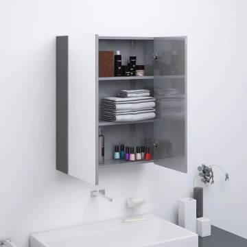 Stylish Bathroom Mirror Cabinet 60x15x75 cm Shining Grey