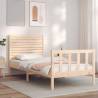 Bed Frame with Headboard 100x200 cm Solid Wood Colour natural Size 100 x 200 cm 