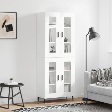 Stylish Highboard White 69.5x34x180 cm - HipoMarket