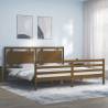 Bed Frame with Headboard Honey Brown 200x200 cm Solid Wood Colour honey brown Size 200 x 200 cm 