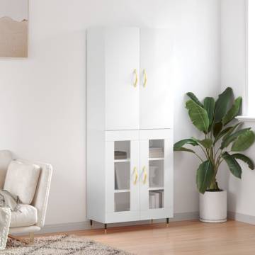 Highboard High Gloss White - Stylish Storage Solution | HipoMarket