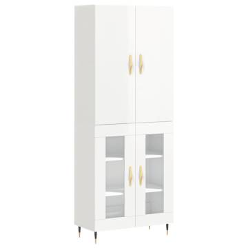 Highboard High Gloss White - Stylish Storage Solution | HipoMarket