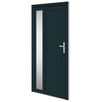 Stylish Anthracite PVC Front Door 98x200 cm - Secure & Durable