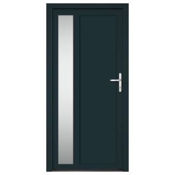 Stylish Anthracite PVC Front Door 98x200 cm - Secure & Durable