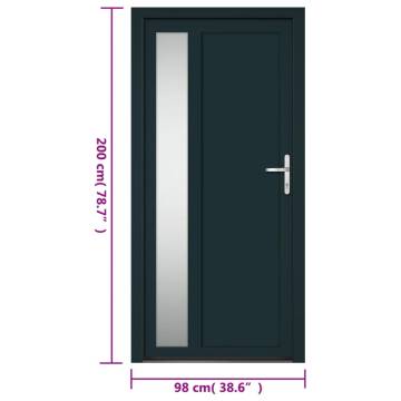 Stylish Anthracite PVC Front Door 98x200 cm - Secure & Durable