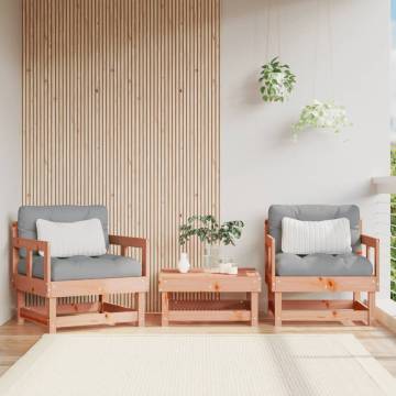 Garden Chairs with Cushions - 2 pcs Solid Wood Douglas | HipoMarket