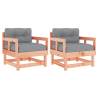 Garden Chairs with Cushions - 2 pcs Solid Wood Douglas | HipoMarket