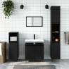 3 Piece Bathroom Cabinet Set Black Engineered Wood Colour black Number of 1 