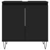 3 Piece Bathroom Cabinet Set - Stylish Black Engineered Wood