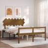 Bed Frame with Headboard Honey Brown 140x200 cm Solid Wood Colour honey brown Size 140 x 200 cm 