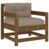 Garden Chairs with Cushions - 2 pcs Honey Brown Solid Pine