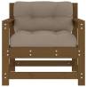 Garden Chairs with Cushions - 2 pcs Honey Brown Solid Pine