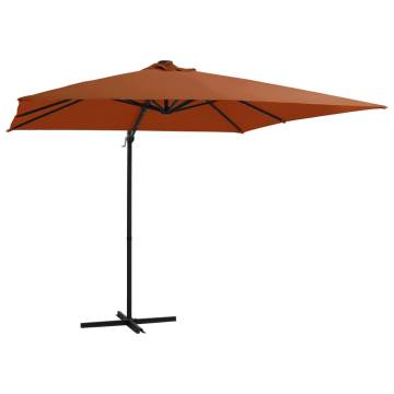 Cantilever Umbrella with LED Lights - Terracotta 250x250 cm