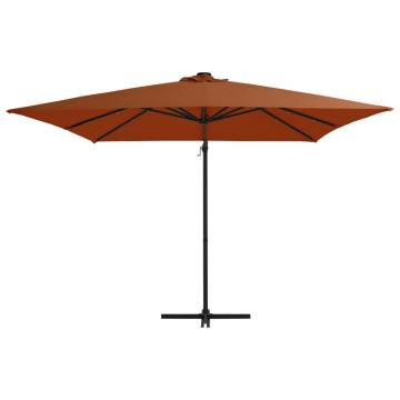 Cantilever Umbrella with LED Lights - Terracotta 250x250 cm