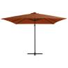 Cantilever Umbrella with LED Lights - Terracotta 250x250 cm