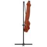 Cantilever Umbrella with LED Lights - Terracotta 250x250 cm