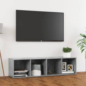 Stylish Concrete Grey TV Cabinet - 142.5x35 cm | HipoMarket