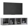 Stylish Concrete Grey TV Cabinet - 142.5x35 cm | HipoMarket