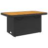 Garden Table Black 90x55 cm - Durable Poly Rattan & Acacia Wood