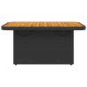 Garden Table Black 90x55 cm - Durable Poly Rattan & Acacia Wood