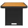 Garden Table Black 90x55 cm - Durable Poly Rattan & Acacia Wood