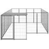 Durable Black Dog Kennel - 8.47 m² Steel Outdoor Play Area