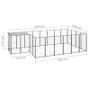 Durable Black Dog Kennel - 8.47 m² Steel Outdoor Play Area