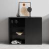 FMD Black Dresser with 1 Door & Open Shelving - Modern Storage