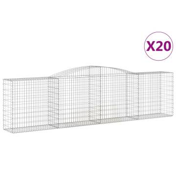 Arched Gabion Baskets - 20 pcs Galvanised Iron | Hipo Market