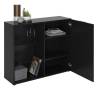 FMD Black Dresser with 1 Door & Open Shelving - Modern Storage