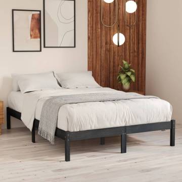 Grey Solid Wood Bed Frame 180x200 cm Super King Size | HipoMarket