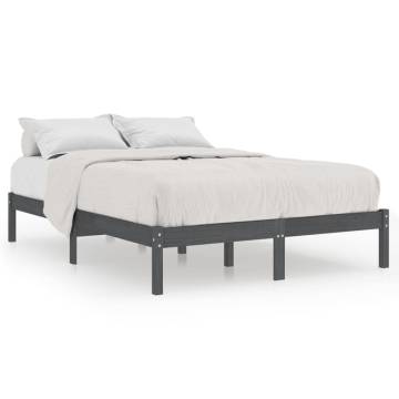 Grey Solid Wood Bed Frame 180x200 cm Super King Size | HipoMarket