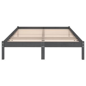 Grey Solid Wood Bed Frame 180x200 cm Super King Size | HipoMarket