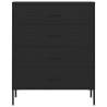 Stylish Black Chest of Drawers - 80x35x101.5 cm Steel