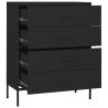 Stylish Black Chest of Drawers - 80x35x101.5 cm Steel