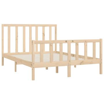 Solid Wood Bed Frame 120x200 cm - Timeless Design | Hipo Market