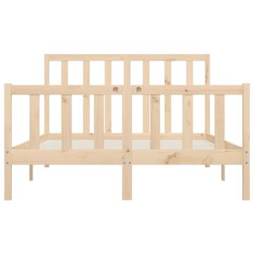 Solid Wood Bed Frame 120x200 cm - Timeless Design | Hipo Market