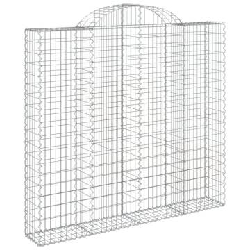 Arched Gabion Baskets - 30 pcs Galvanised Iron - Garden Decor