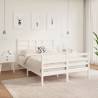 Bed Frame White Solid Wood 140x190 cm Colour white Size 140 x 190 cm 