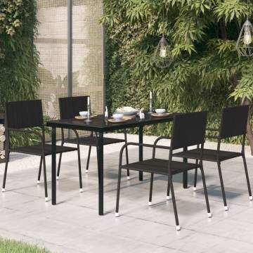 Garden Dining Table Black 140x70x74 cm - Stylish & Durable