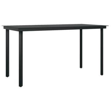 Garden Dining Table Black 140x70x74 cm - Stylish & Durable