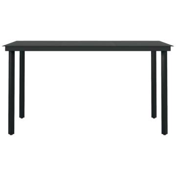 Garden Dining Table Black 140x70x74 cm - Stylish & Durable