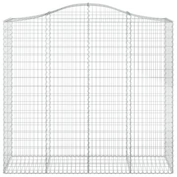 Arched Gabion Baskets - 8pcs Galvanised Iron 200x50x180/200 cm